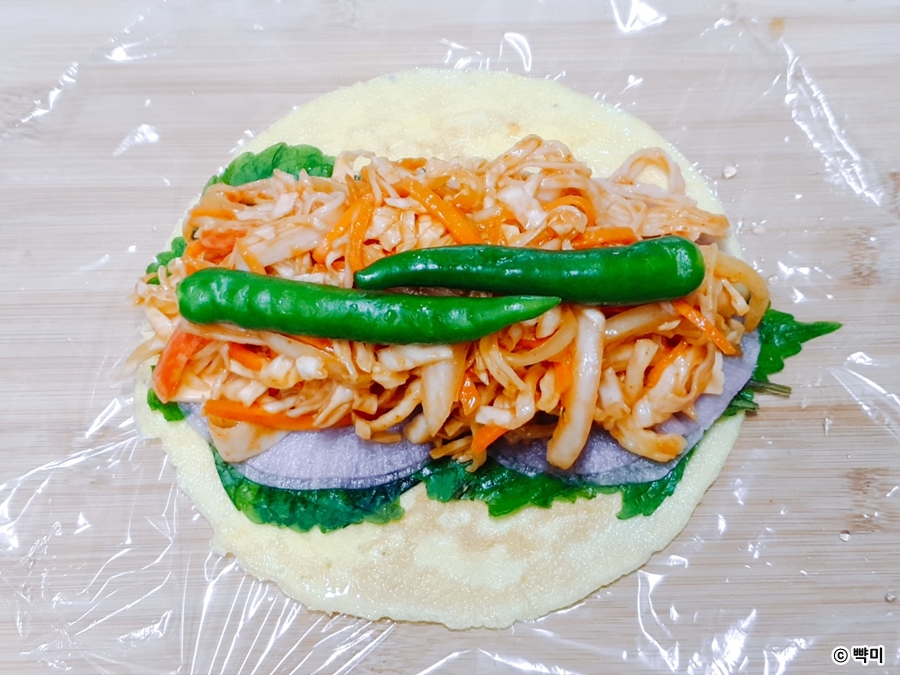 야채샐러드-계란크래미롤-다이어트-요리-레시피