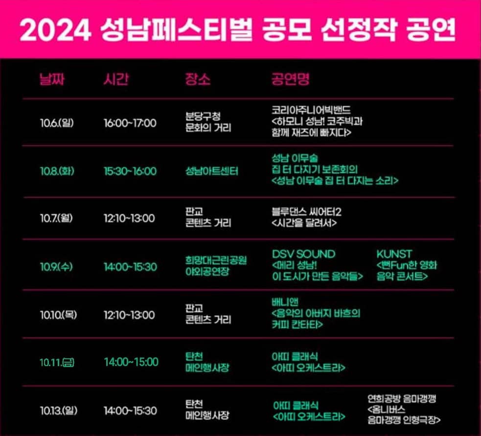 2024 성남 페스티벌 공모 선정작 공연