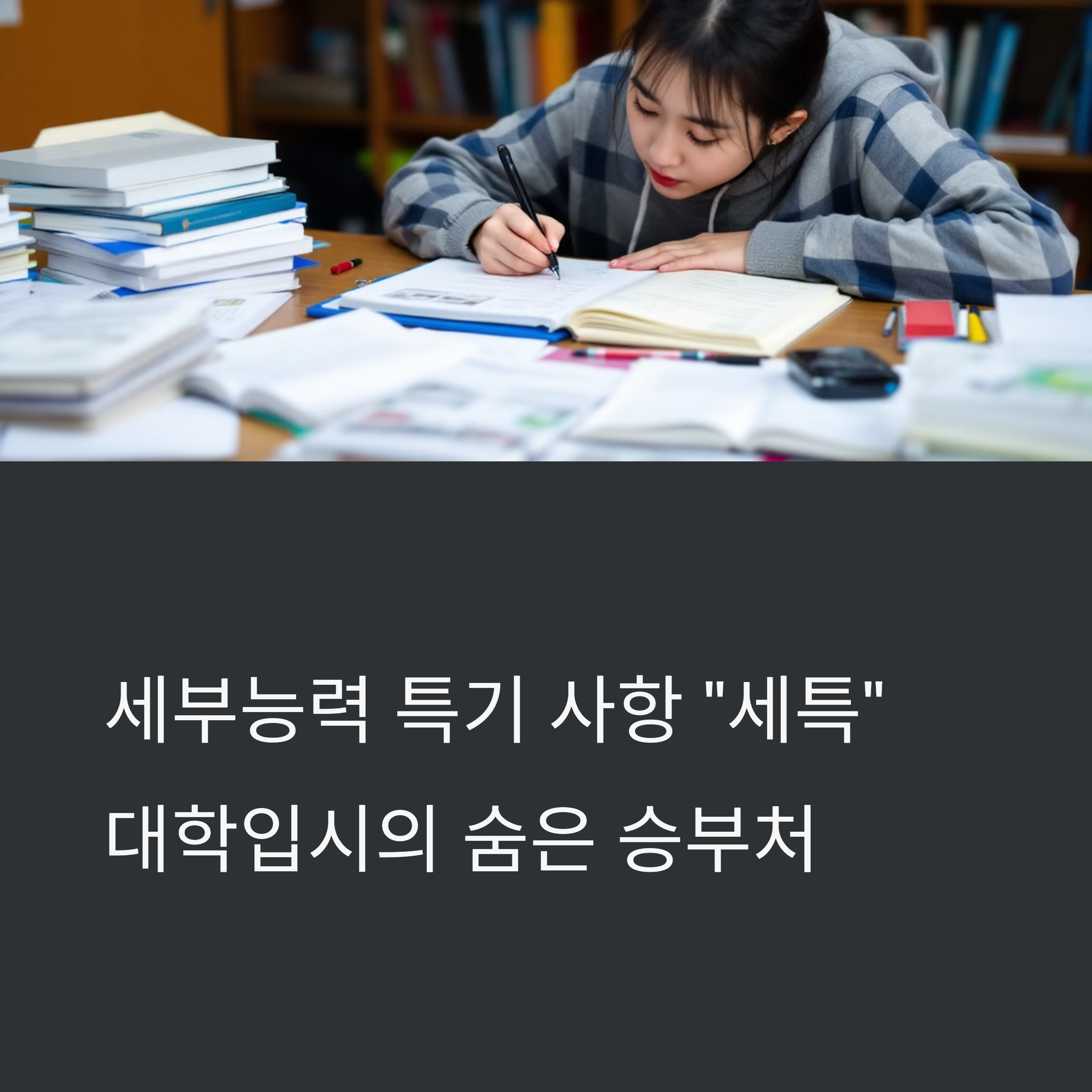 학생이 세특 작성하는 사진입니다.