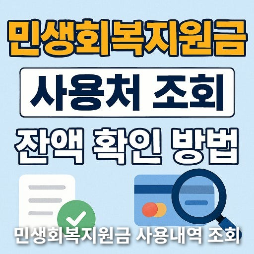 2025 민생회복지원금 사용내역 조회, 이제 헤매지 마세요! 카드사별 잔액 확인 및 사용처 완벽 가이드