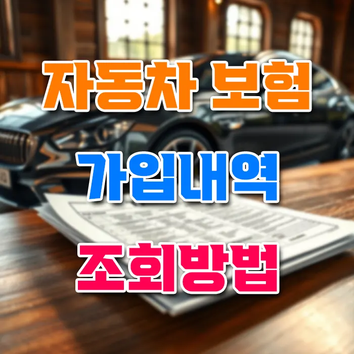 자동차 보험 가입 내역 조회 방법