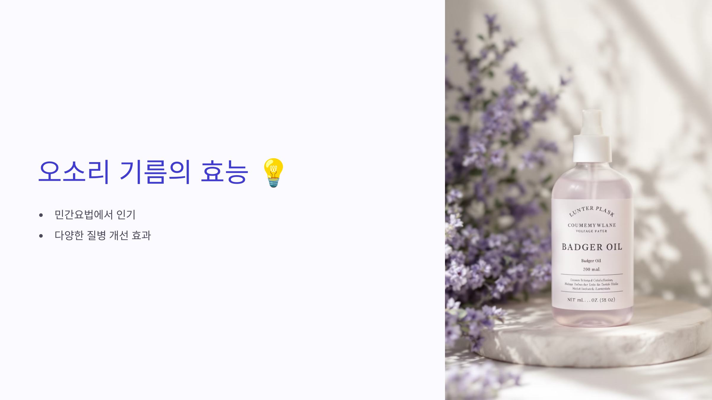 오소리 기름 효능 복용방법 가격 보관법