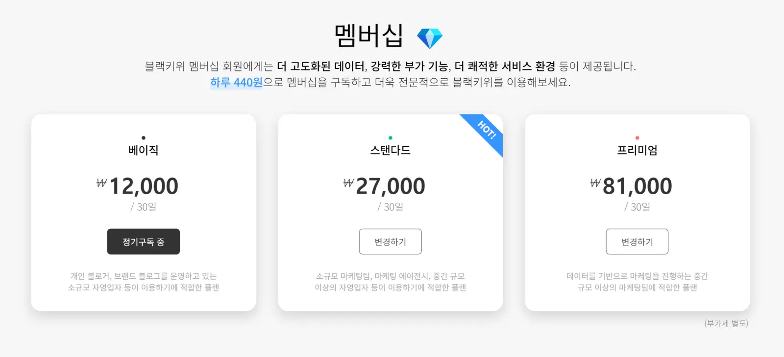 블랙키위 멤버십 플랜