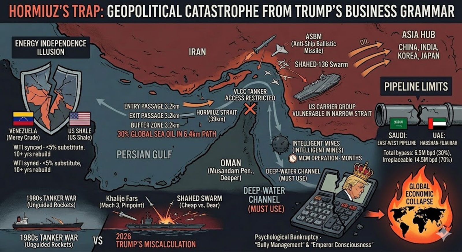 호르무즈의 함정: 트럼프의 비즈니스 문법이 불러온 지정학적 재앙