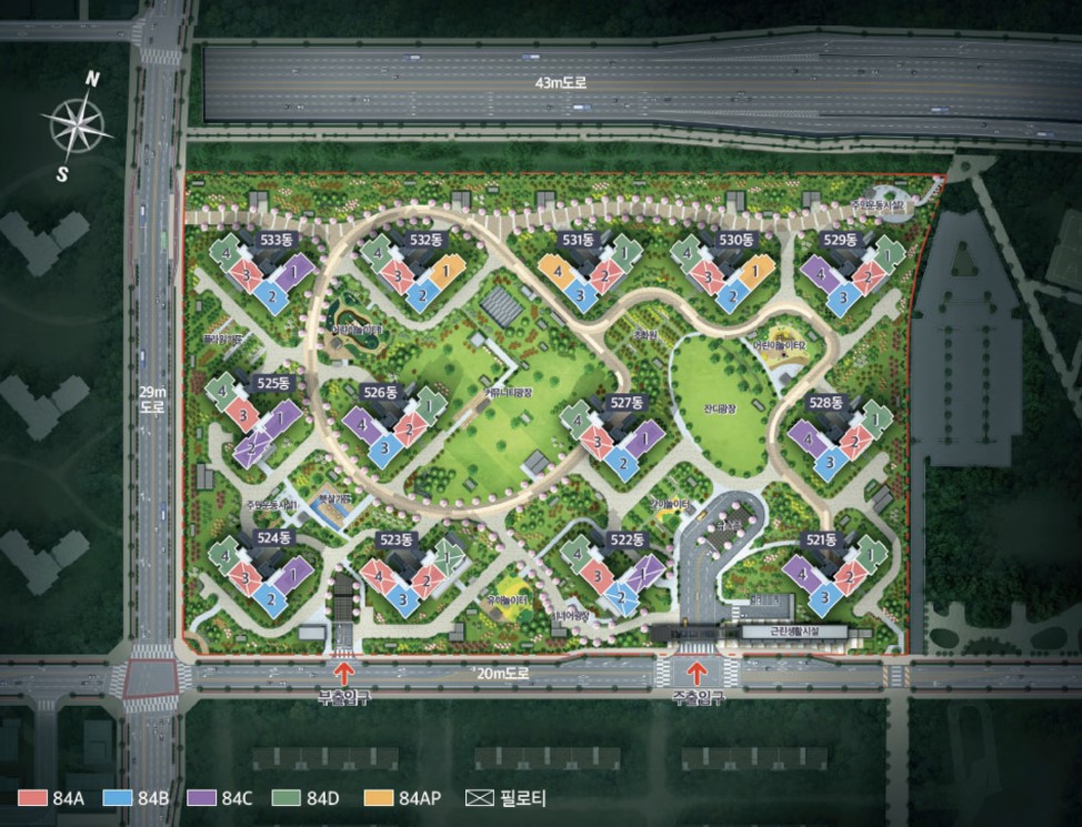 인천 영종도 대성베르힐 단지배치도