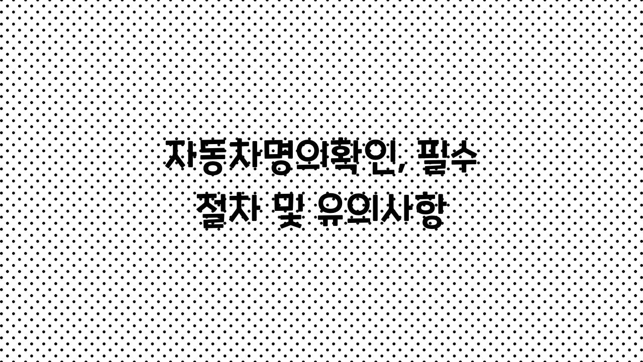 자동차명의확인