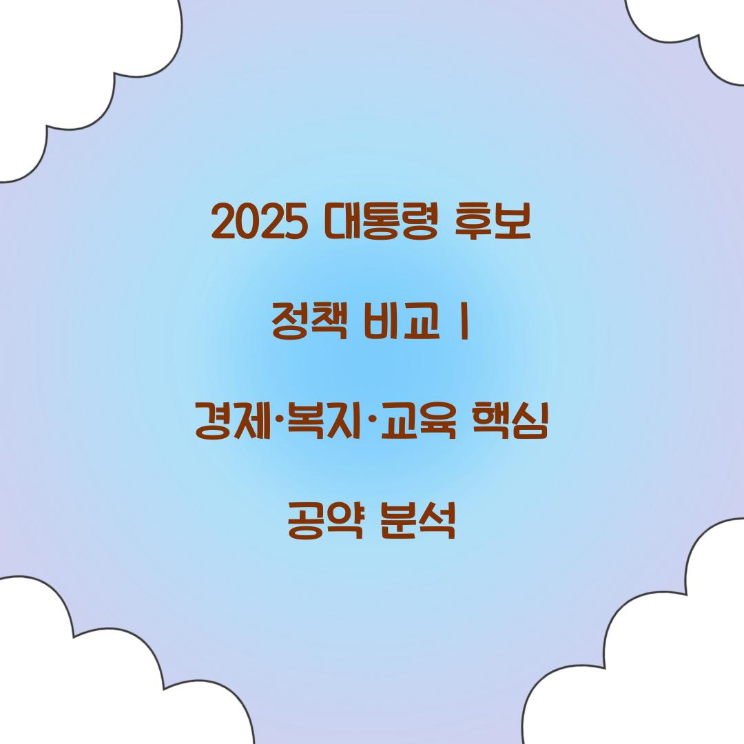 2025 대통령 후보 정책 비교