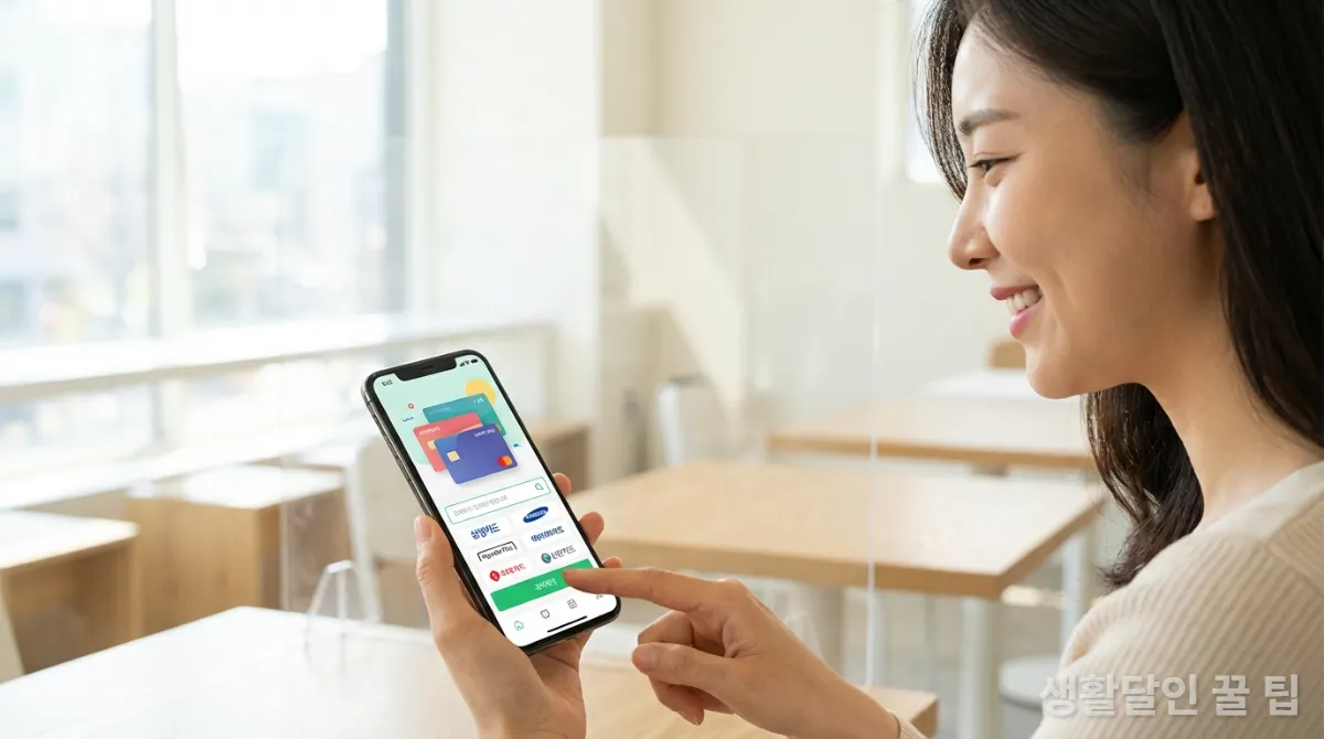 스마트폰으로 카드 포인트 통합 조회 서비스를 이용하는 한국인