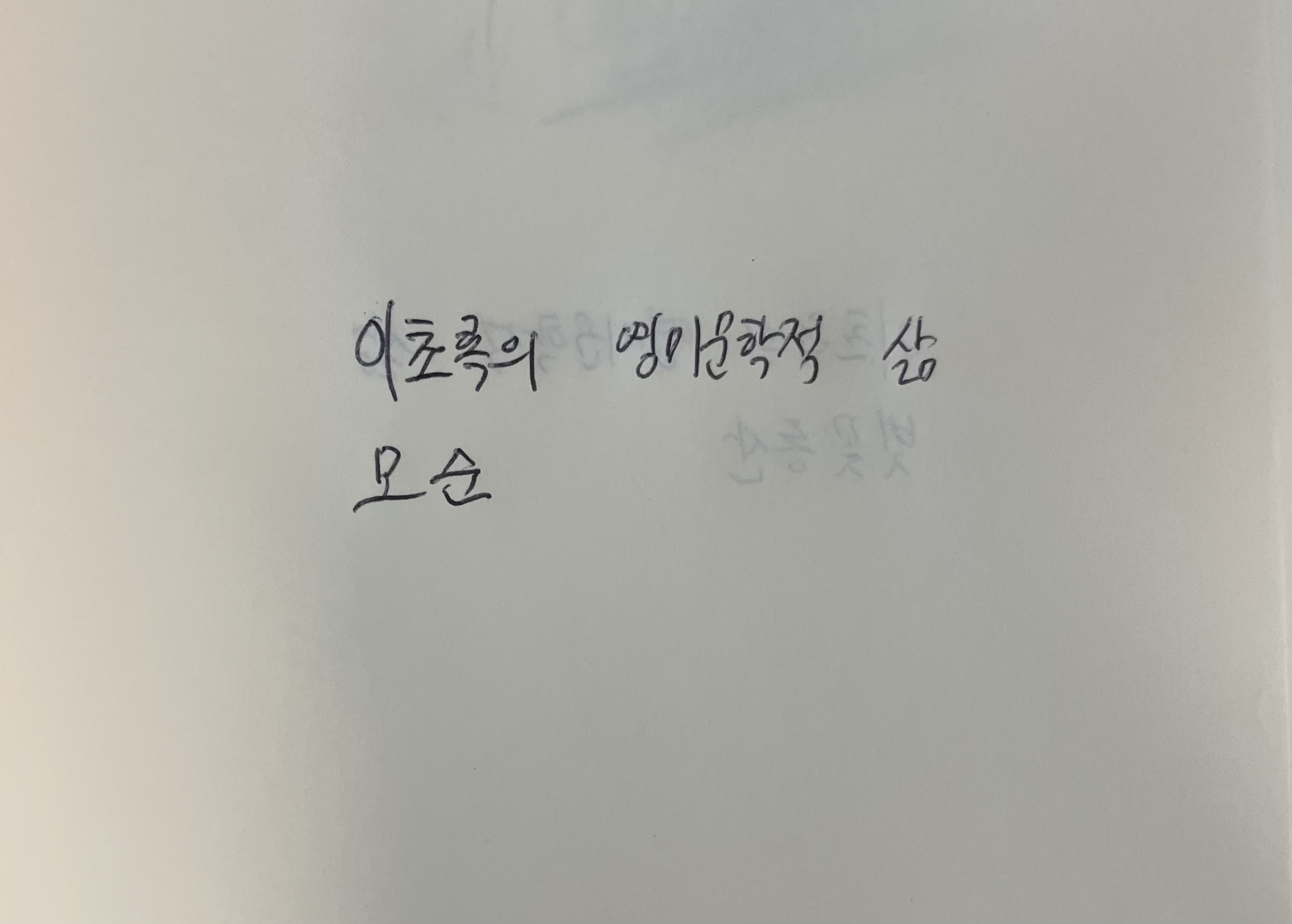 이초록의 영미문학적 삶- 모순 양귀자 손글씨