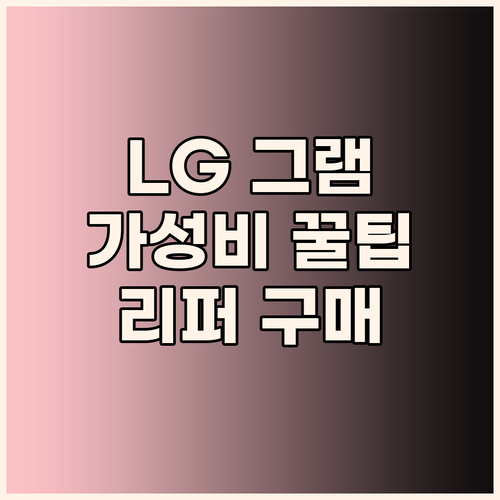 가성비 LG 그램 선택 꿀팁 리퍼 제..