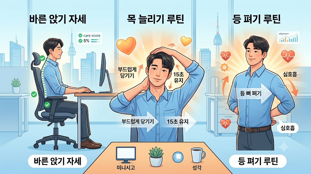 ▲ 직장인 만성 피로 및 통증 탈출: 원인부터 5분 스트레칭까지