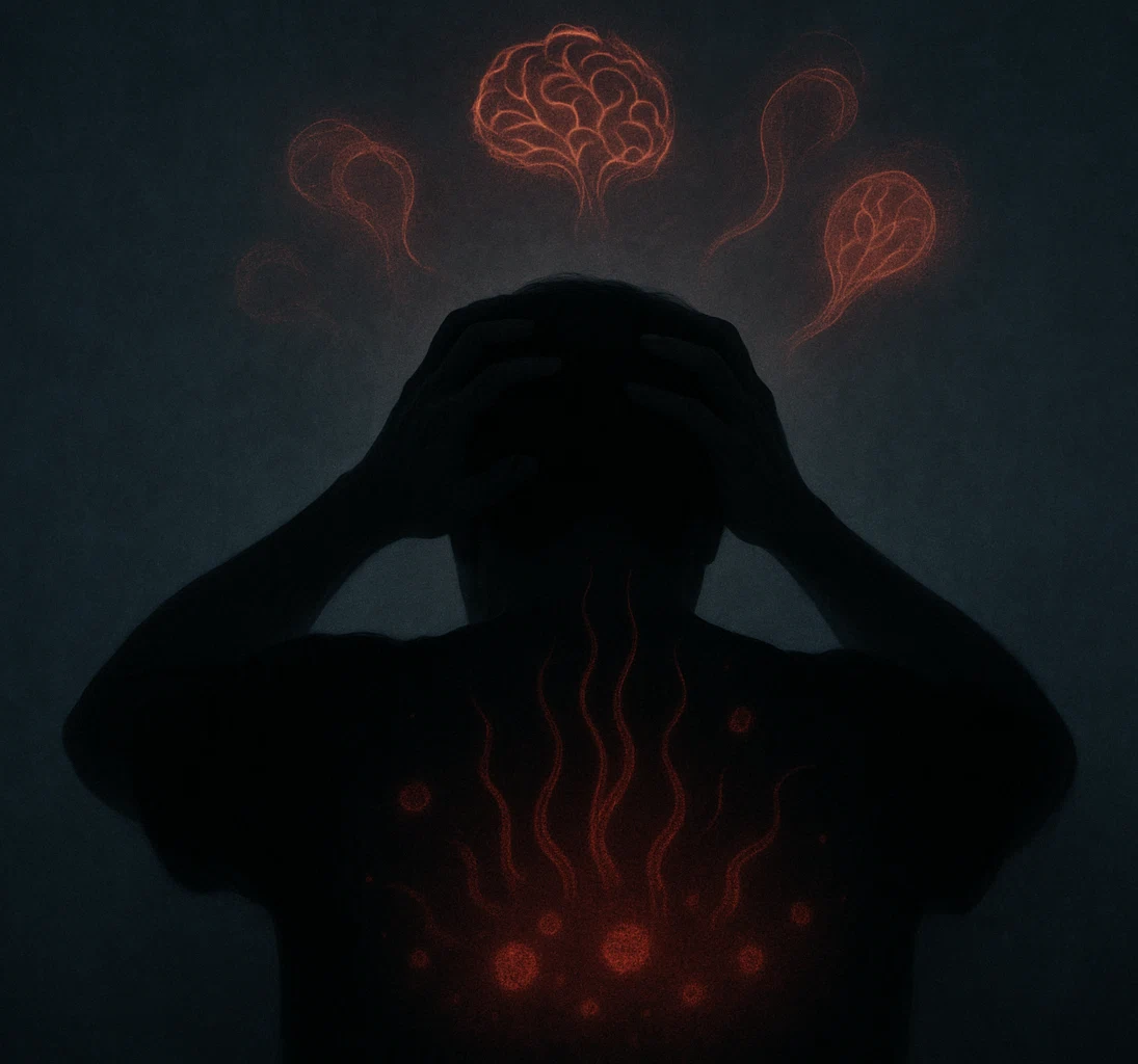 스트레스로 고통받는 사람