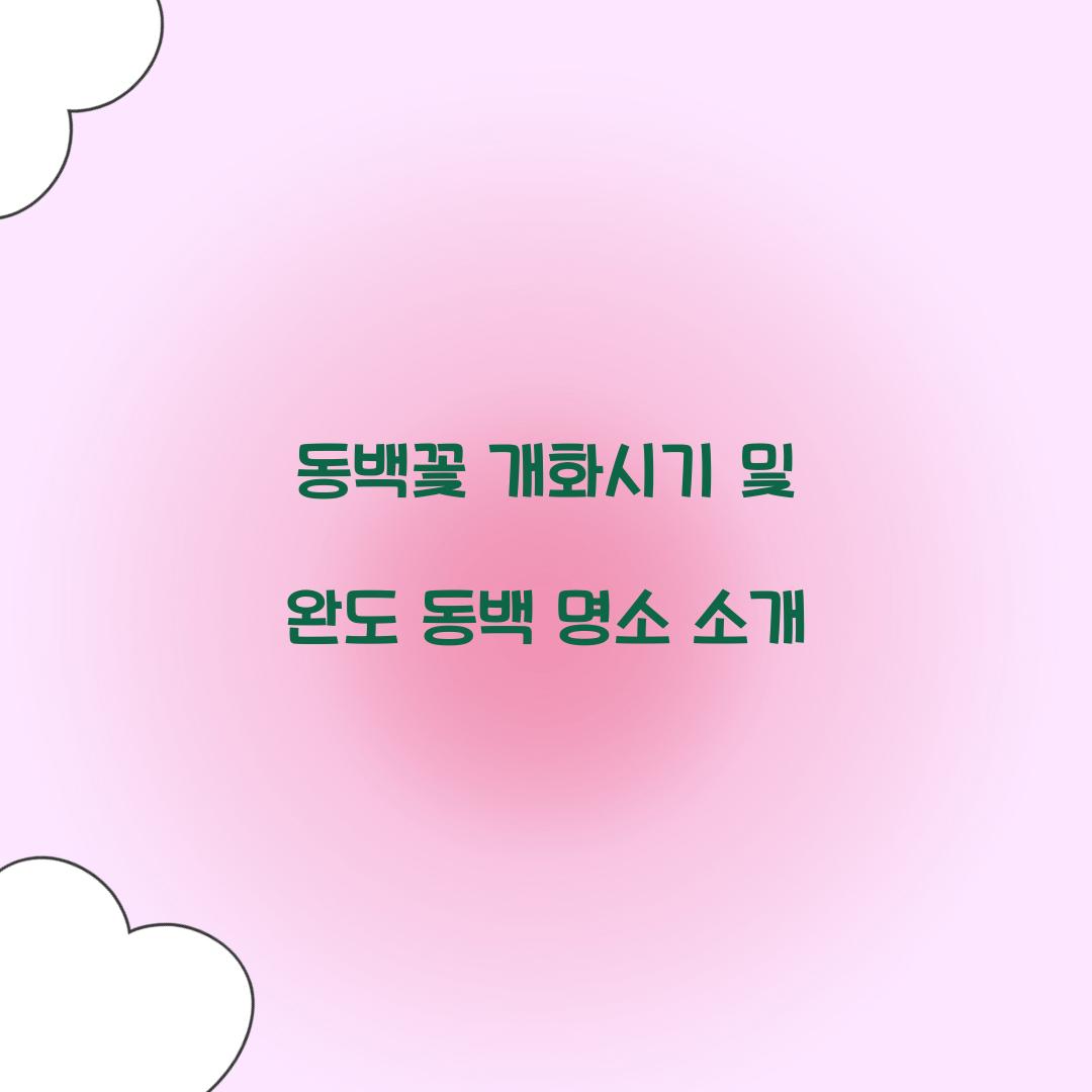 동백꽃 개화시기