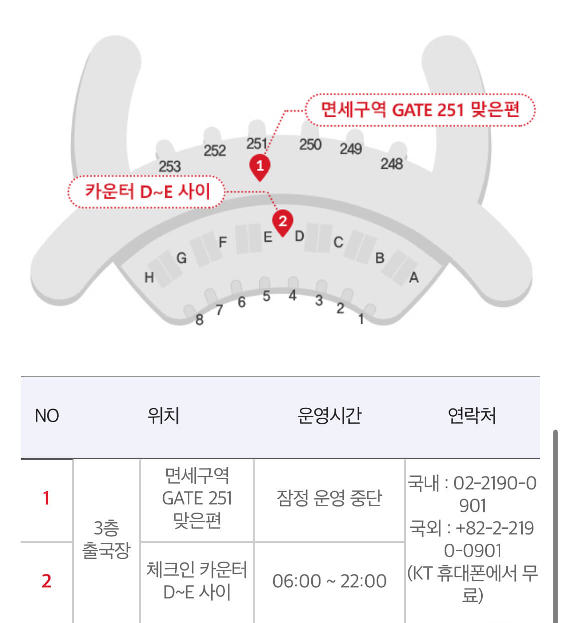 인천공항 터미널2 위치 및 운영시간
