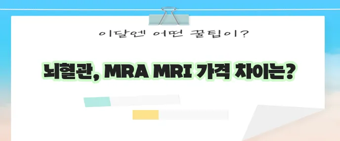 mra와 mri의 차이 검사 비용 가격 뇌혈관
