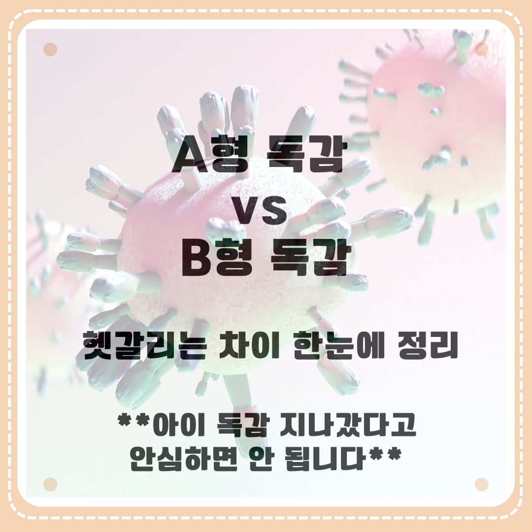 A형 독감과 B형 독감 차이점 한 번에 정리