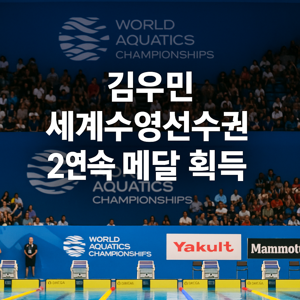 김우민 세계수영선수권 2연속 메달 획득