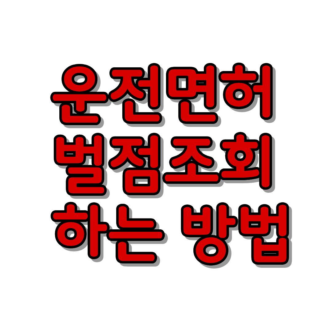 운전면허 벌점조회 하는 방법