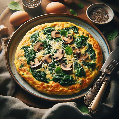 시금치-버섯-오믈렛