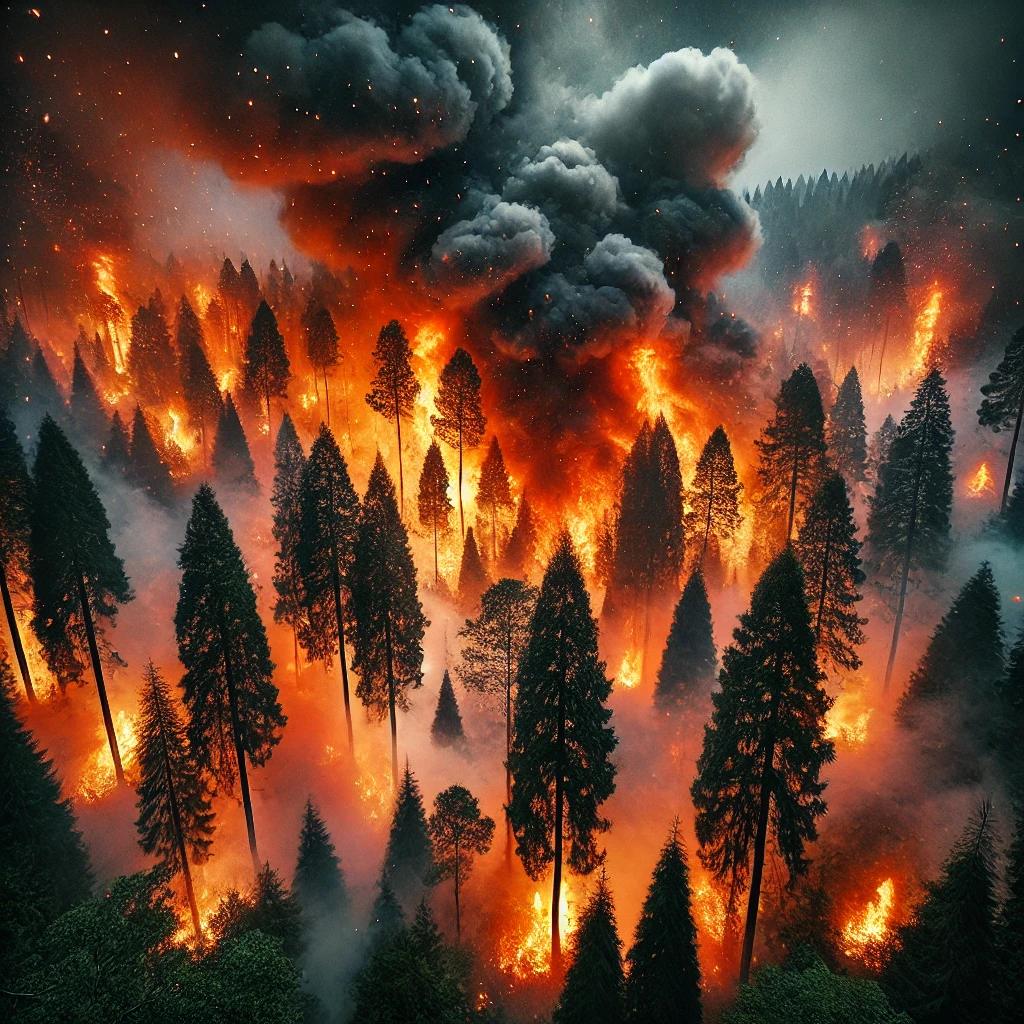 산불의 무서움을 알리는 사진