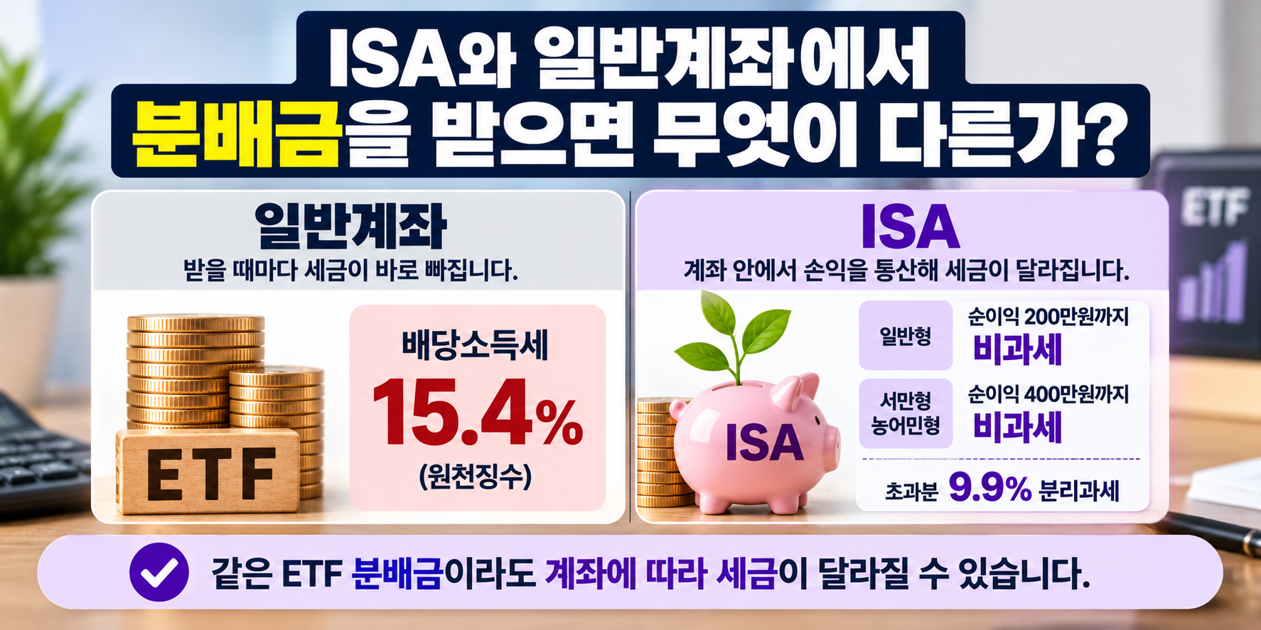 ETF 분배금 ISA 일반계좌 세금 차이 비교