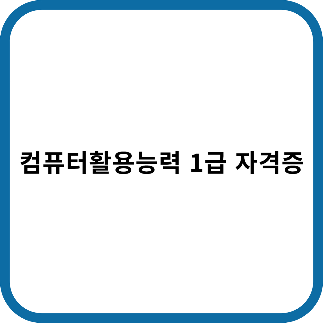 컴퓨터활용능력 1급 자격증