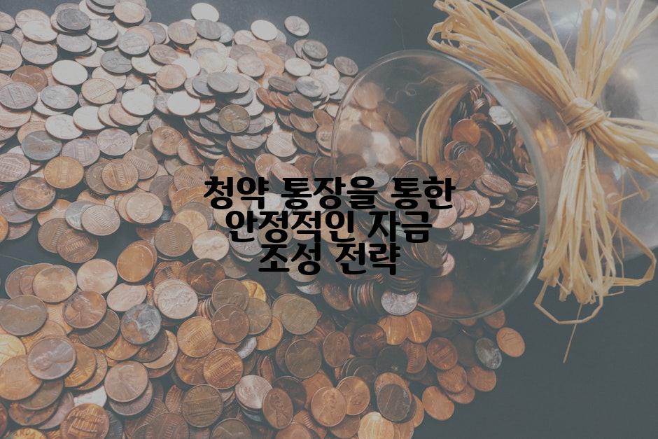 청약 통장을 통한 안정적인 자금 조성 전략
