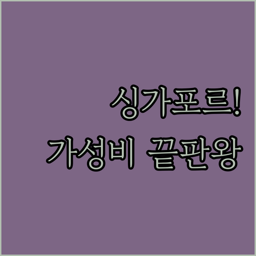 싱가포르 여행 숙박비 아끼는 가성비 ..