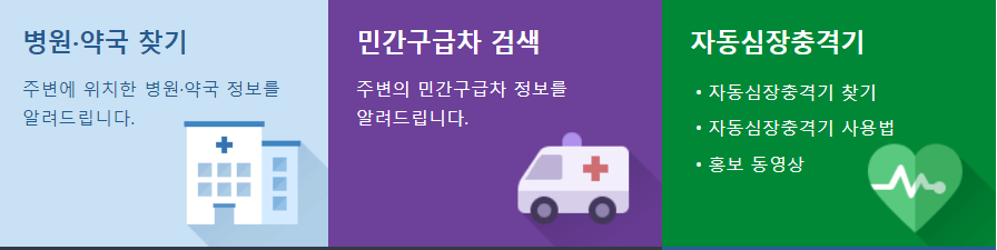 병원, 약국 찾는 사이트