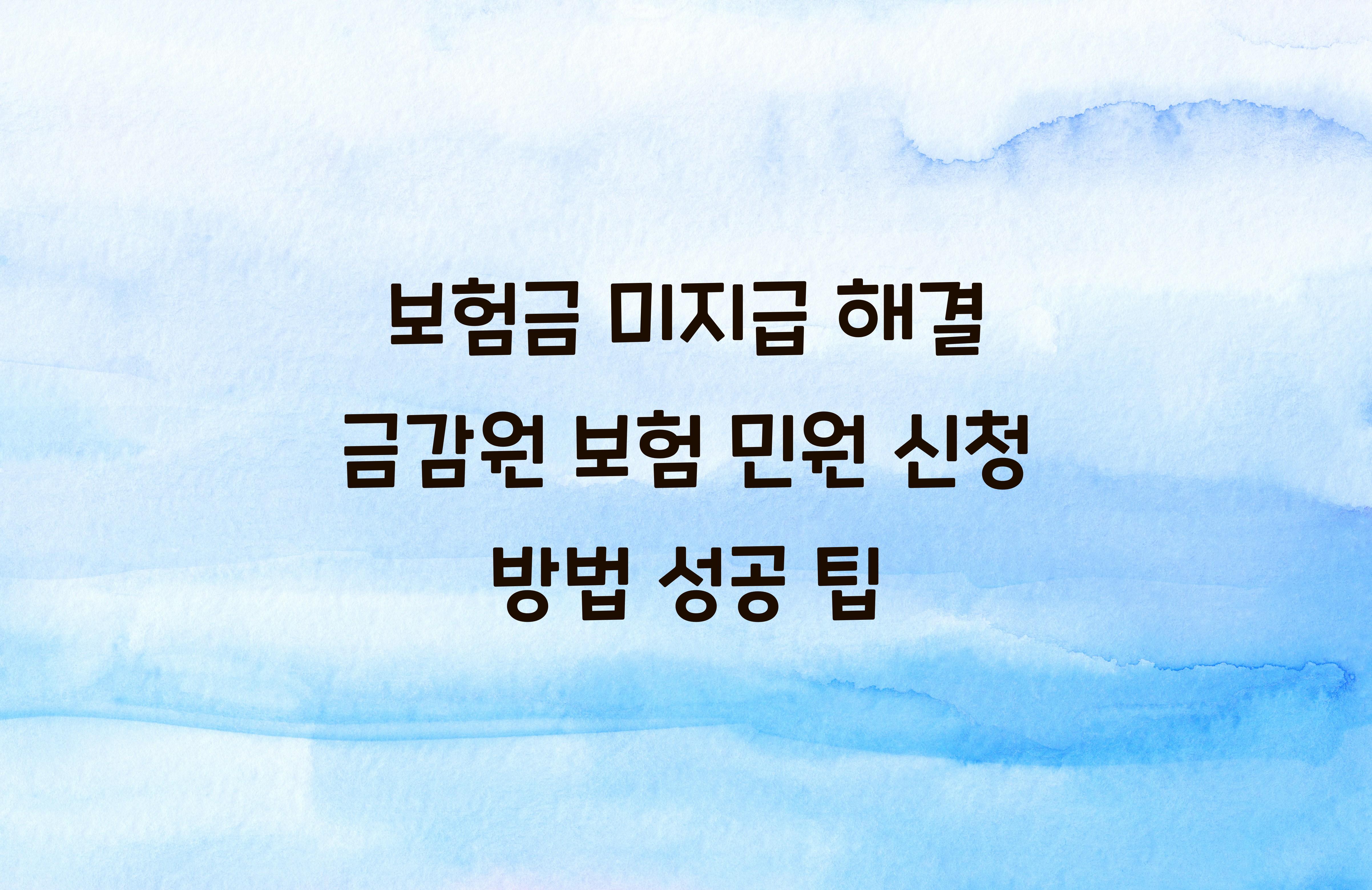 보험 민원 신청 방법
