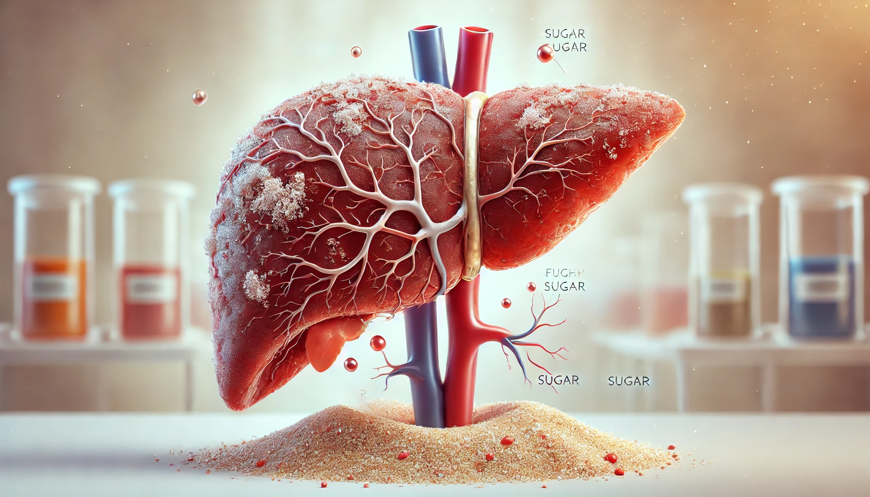 당과 알콜로 인해 손상된 간