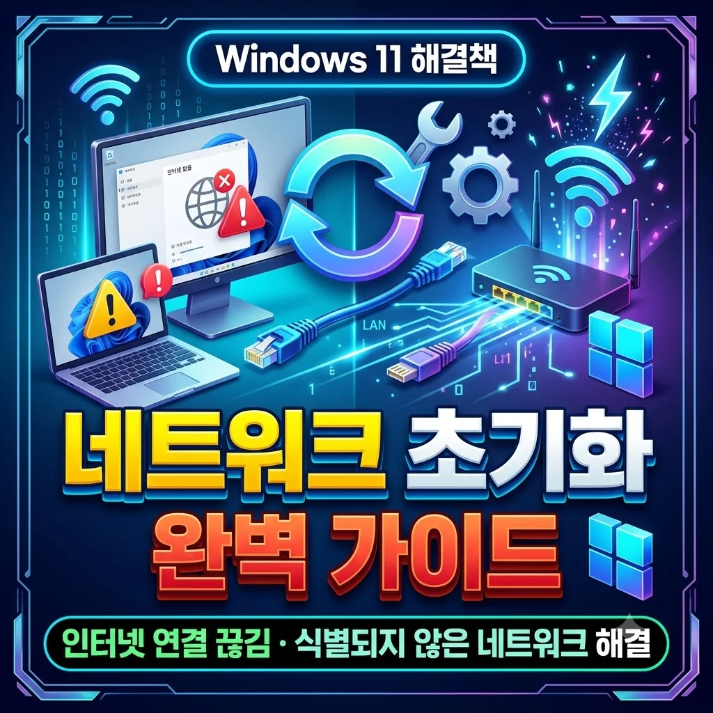 Windows 11 네트워크 초기화 및 인터넷 연결 끊김 복구 가이드