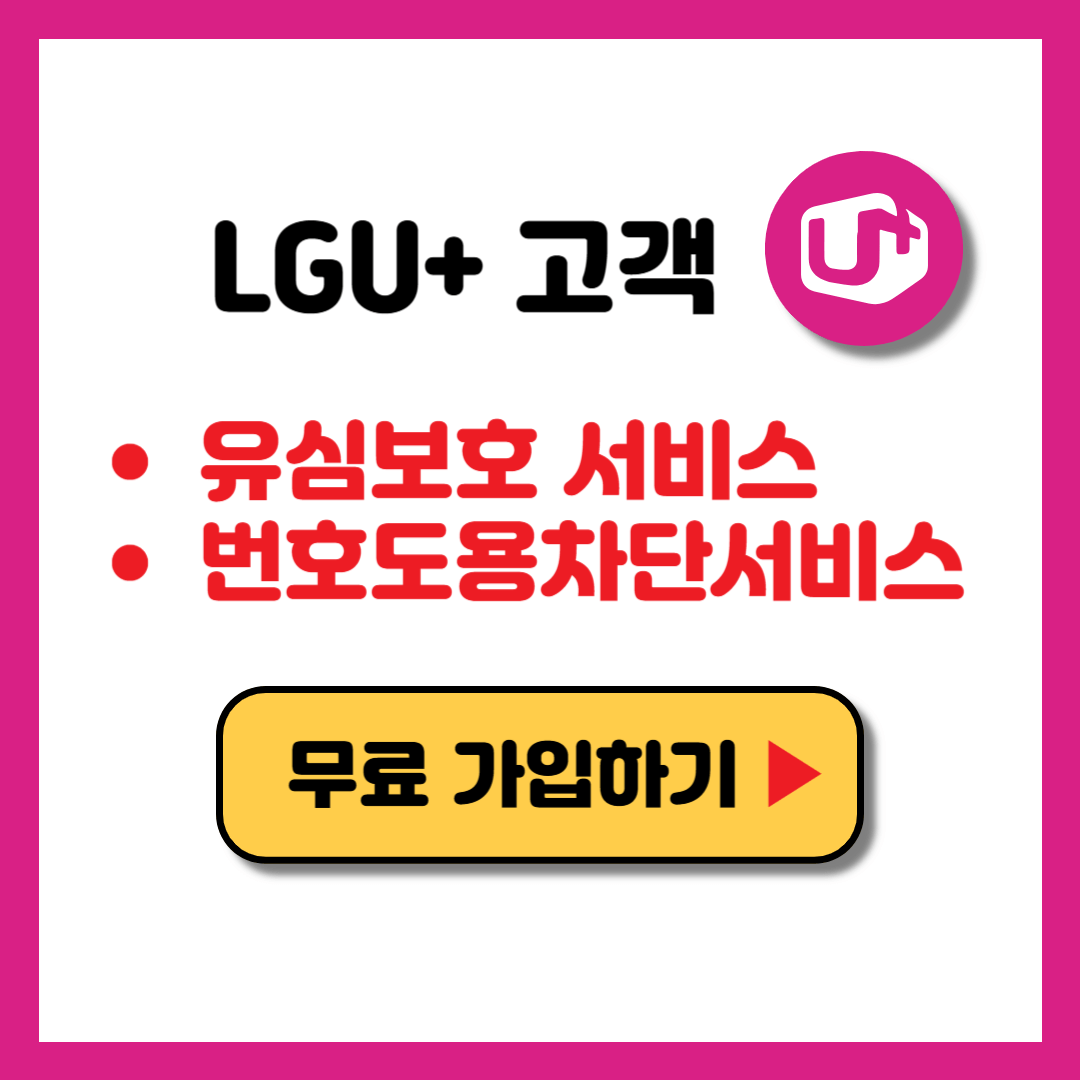 엘지유플러스 유심보호서비스, 번호도용문자차단서비스