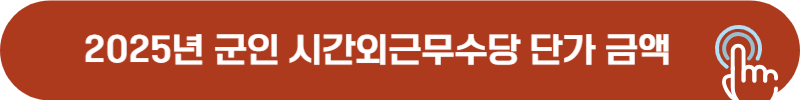 2025 군인 초과근무, 시간외근무 수당 지급 단가