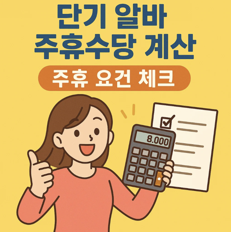 2025년 단기 알바 주휴수당 계산법 및 지급조건 1분내 확인하기