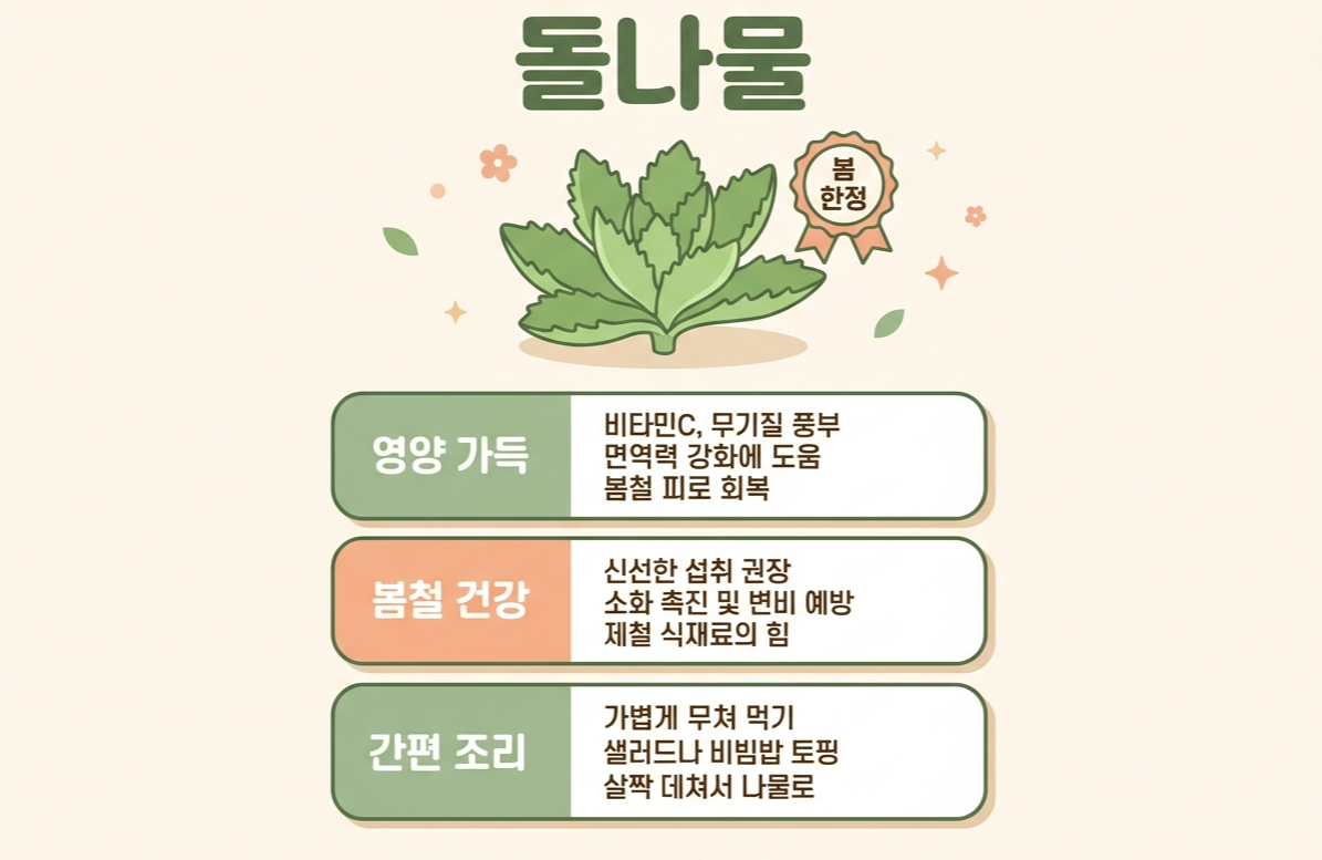봄나물 추천 — 돌나물 효능 마무리 요약