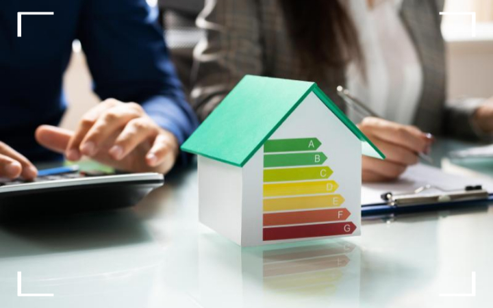 에너지를 계산하는 남자 여자 사진