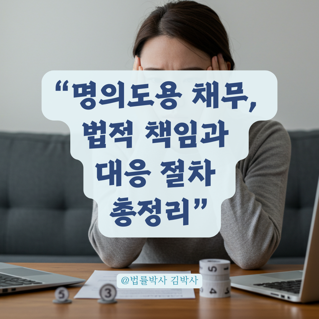명의도용으로 생긴 채무, 법적 책임과 대응 절차 한눈에 보기.
