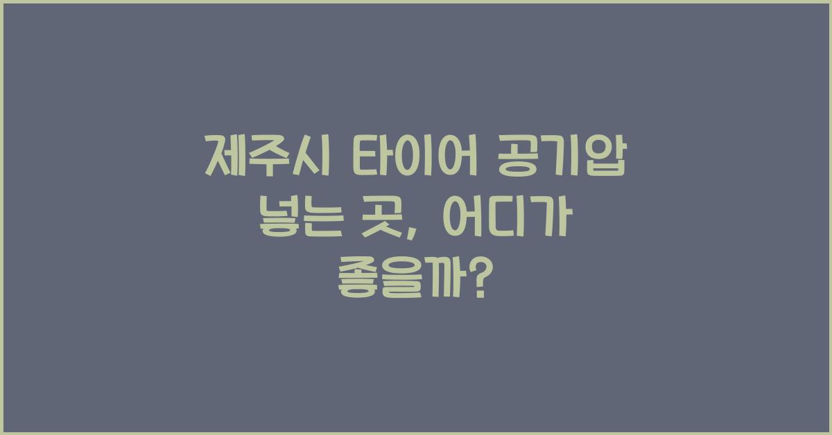 제주시 타이어 공기압 넣는 곳 