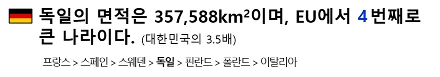 독일의 면적은 357,558km2