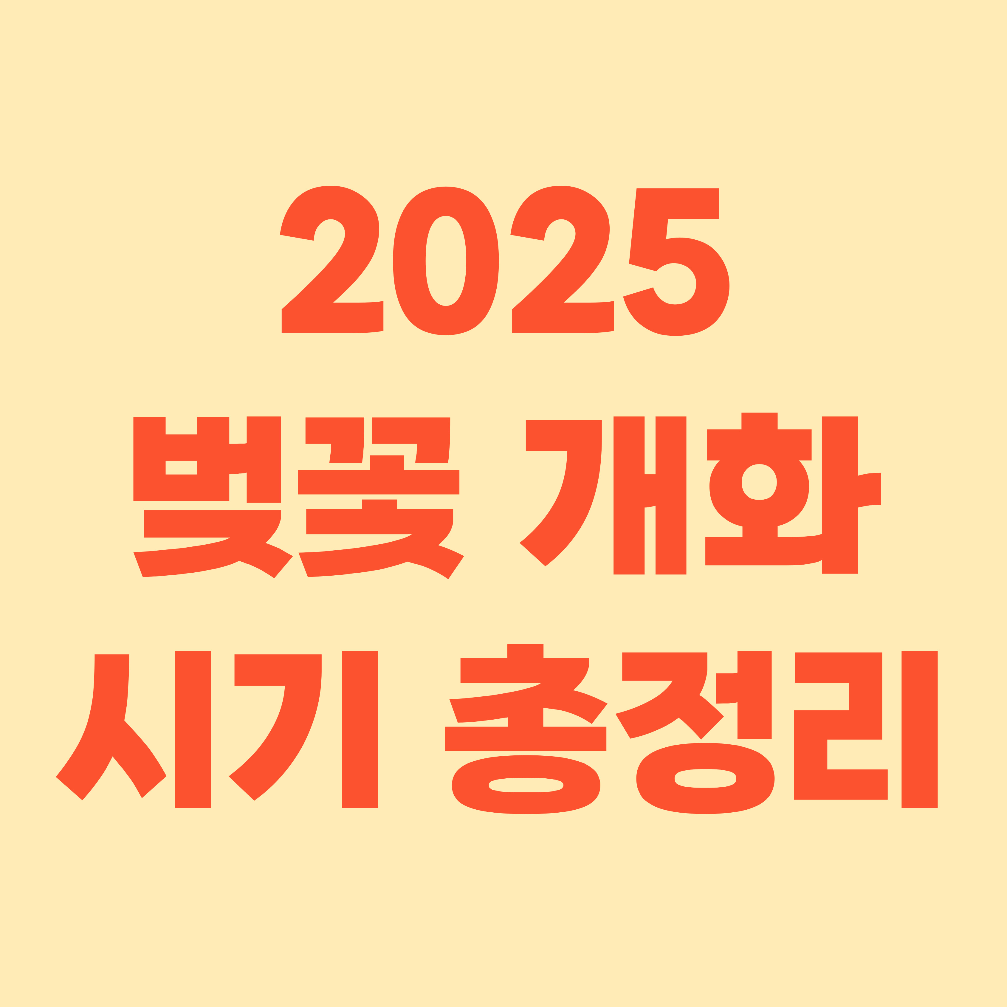 2025 벚꽃 개화 시기 총정리