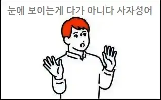 눈에 보이는게 다가 아니다 사자성어