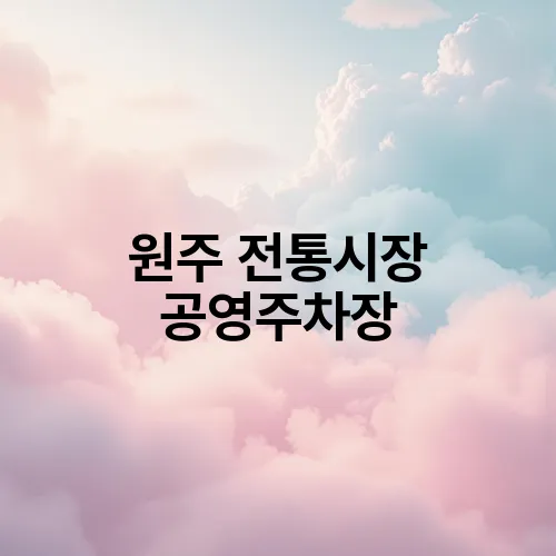 원주 전통시장 공영주차장