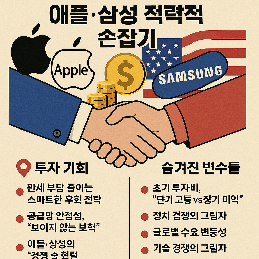 미국 관세 파고 속 애플-삼성 전략적 손잡기