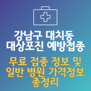 강남구 대치동 대상포진 예방접종_ 보건소 무료 접종과 병원 가격 총정리