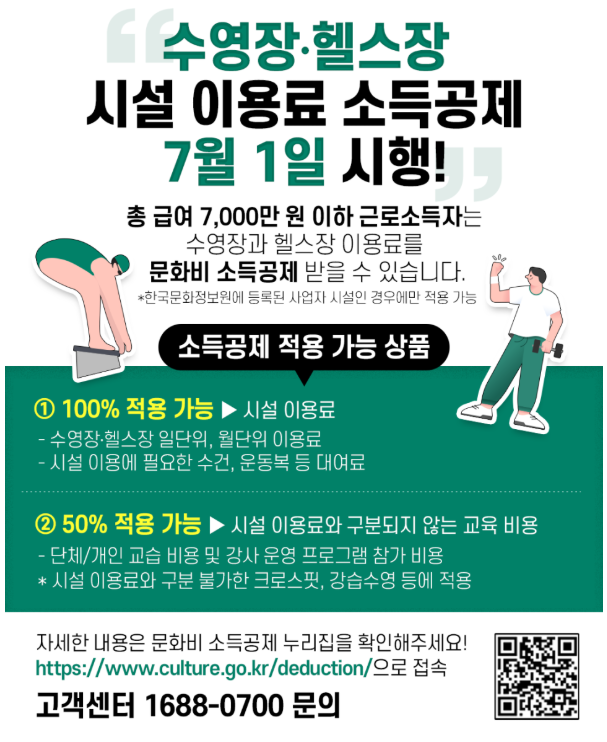 헬스장/수영장 소득공제 안내문