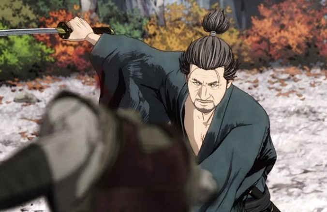 애니메이션 귀무자 주인공이 싸우는 장면