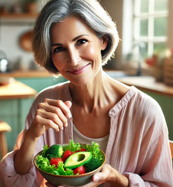 60대 여성의 식사모습