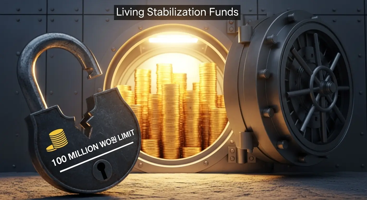 꽉 막힌 1금융권 규제 벽 옆으로 난 '비규제지역'과 '처분조건'이라는 좁은 비상구를 보여주는 이미지