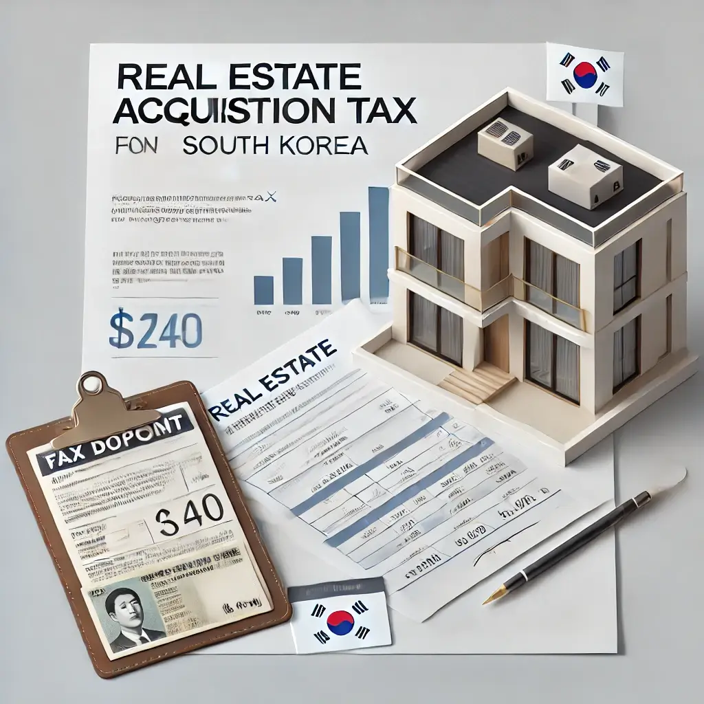 외국인의 한국 부동산 취득세 개념을 설명하는 일러스트